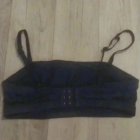Aerie Bandeau Bra Women's Large Navy Blue Stretch WireChicoless Adjustable Strap - Picture 1 of 5